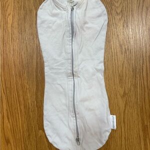 Grey baby SwaddleMe Zippered sleep sack